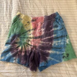 Victoria’s Secret pink high waisted dad shorts size large tie dye